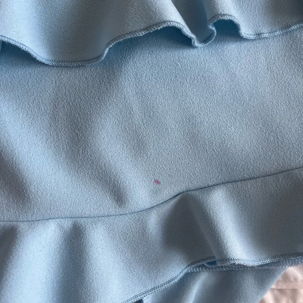 Light Blue Ruffle Mini Dress - Picture 4 of 4